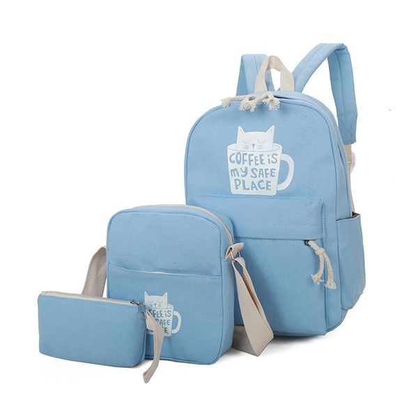 

backpack style children's and mother's bag korean version simple versatile middle school students' schoolbag three piece trav
