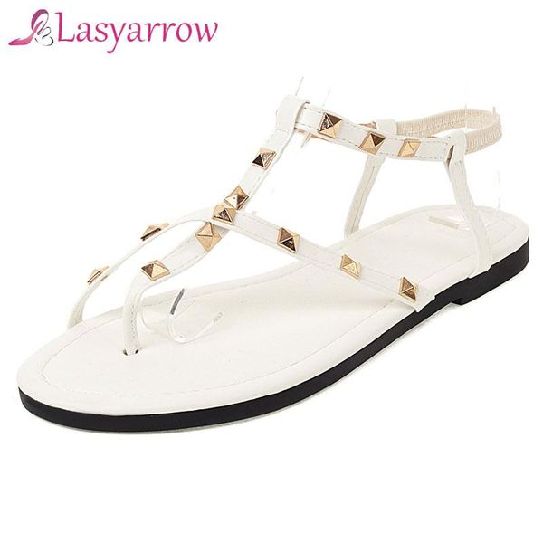 

sandals lasyarrow 2021 seller women solid large size rome women's anti-slip selling flat summer shoes, Black