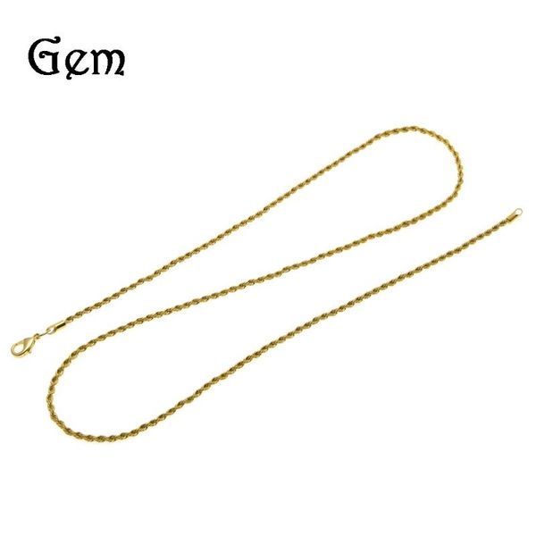 

chains hip hop jewelry necklace for men and women color preservation plating 3mm stainless steel twist chain box accessories, Silver