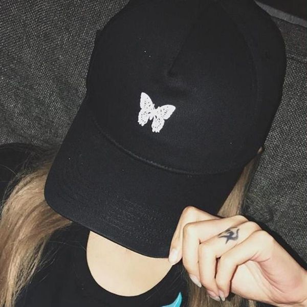 

hats, scarves & gloves sets peaked cap women 2021 butterfly series high street style hip-hop canvas black handsome reflective baseball, Blue;gray
