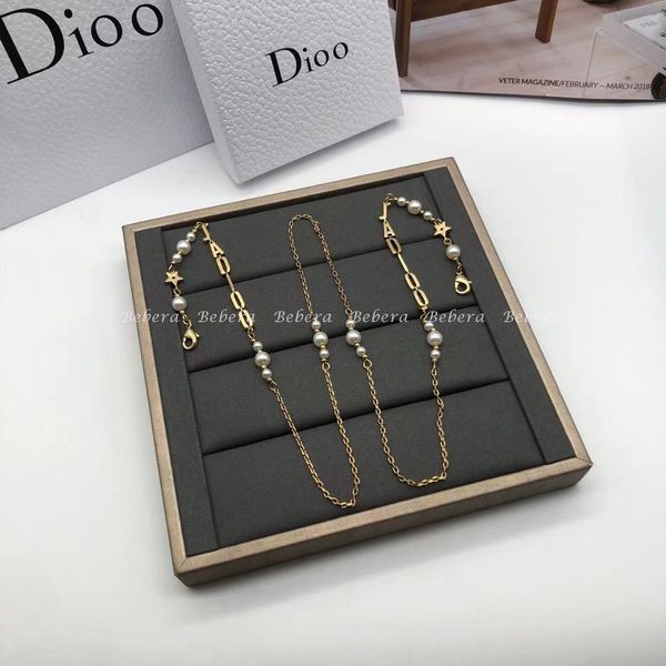 

designer jewelry family's 21-year new ins fashion temperament letter pearl net red same mask chain, Silver