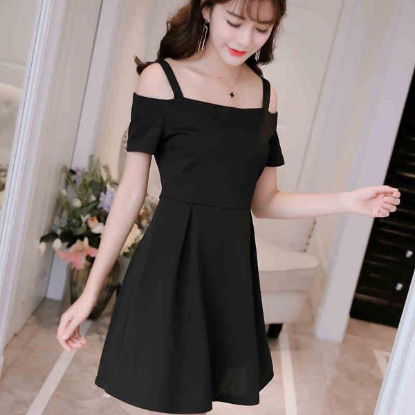 

casual dresses women's 2021 spring and summer korean sleeveless stitching slim slimming waist ruffle dress, Black;gray