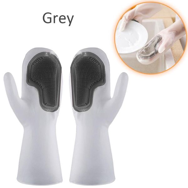 

disposable gloves silicone dishwashing scrubber dish washing multifunction rubber scrub grade kitchen cleaning household tools