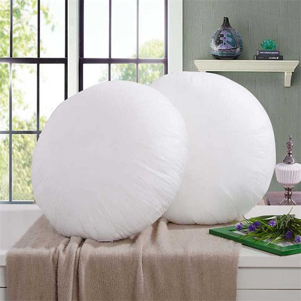 45/50/55 cm cuscino rotondo bianco cuscino inserto interno morbido cotone PP per la decorazione domestica divano sedia 210716