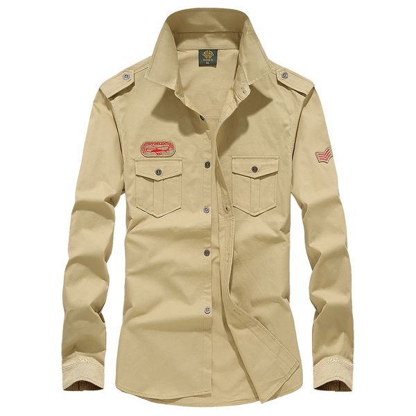 

3 colors mens casual shirts cotton military shirt men long sleeve breathable man solid with embroidery, White;black