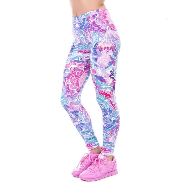 

legging zohra lente fashion women legion exotic pair of flowers printing elegant cozy high tail woman s, Black