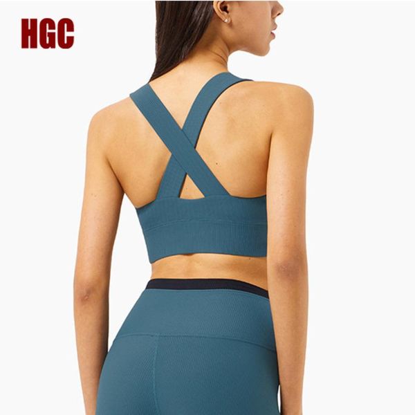 

yoga outfit nclagen bra gym cross back sports high support impact women running push-up elastic workout underwear fitness vest