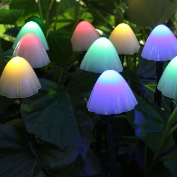 

party decoration mini solar mushroom light outdoor waterproof cute shaped lights