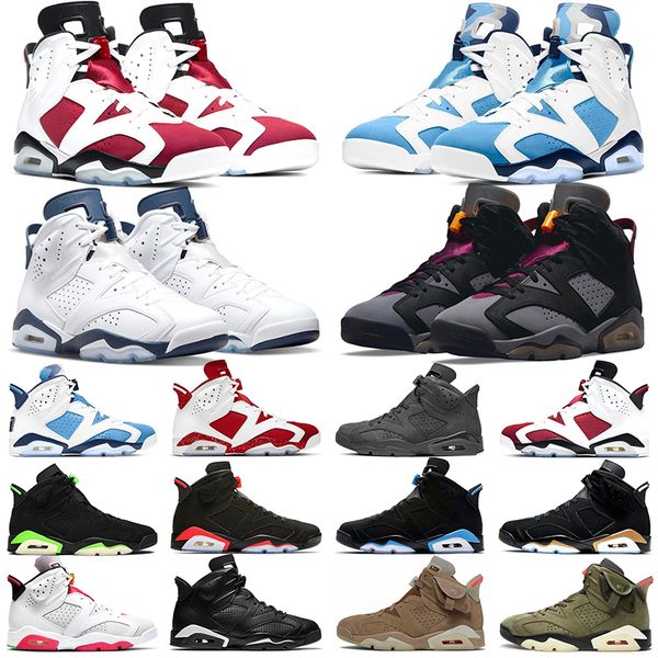 

jumpman 6 men basketball shoes 6s bordeaux unc midnight navy red oreo carmine triple black cat electric green hare infrared dmp mens trainer, White;red