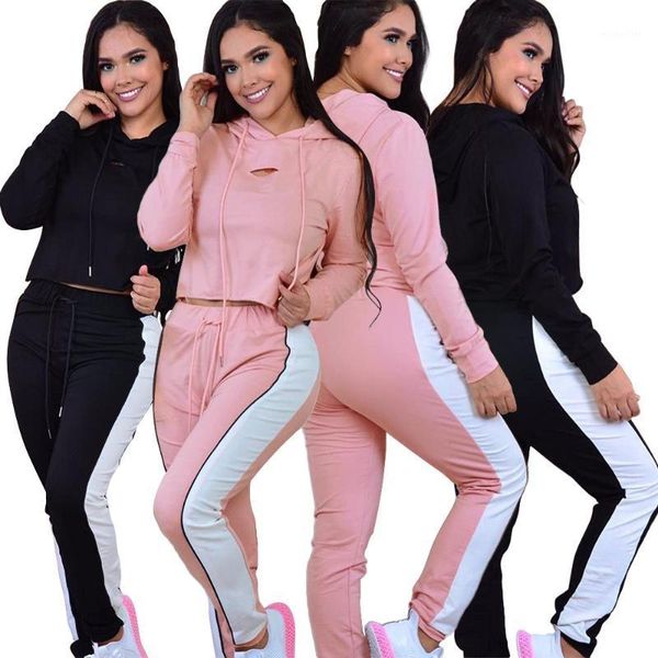 

women's two piece pants 2 sets women outfits jogging suits for sweatsuit tracksuit hoded sweashirts and long sport set, White