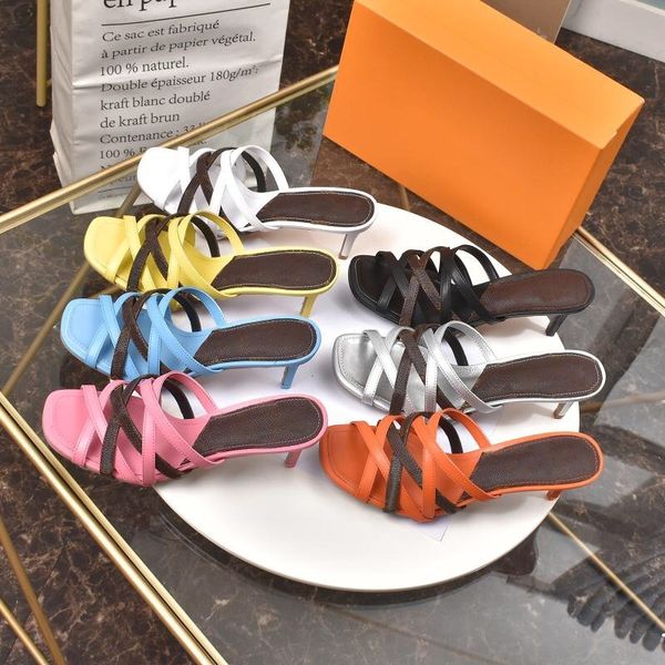 

2021 sandals designers shoe summer shoes designer womens slip pointed toe sandal slingback pumps with box size 35-40, Black