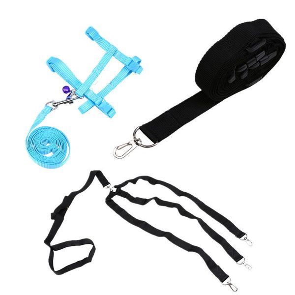 

dog collars & leashes pet leash 1/3heads nylon harness lead small medium animals walking running training rope
