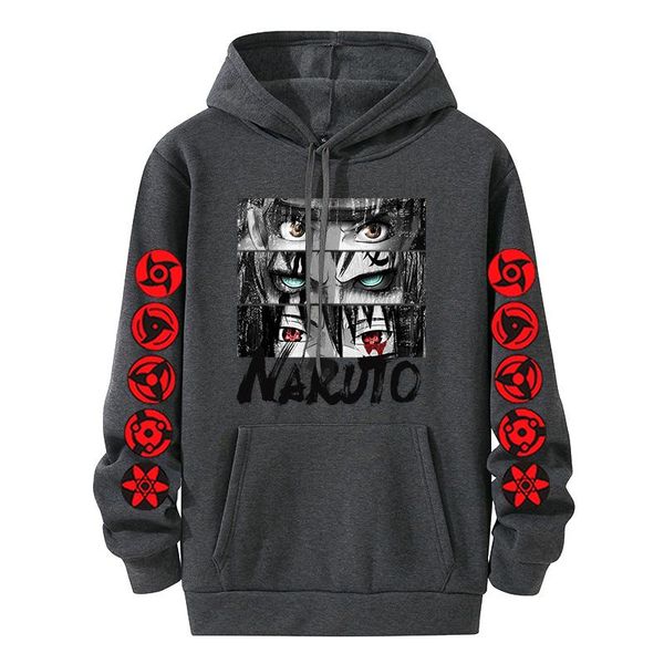 

men's hoodies & sweatshirts harajuku akatsuki hinata couple wear japanese anime printed hoodie man streetwear fashion casual sweatshi, Black
