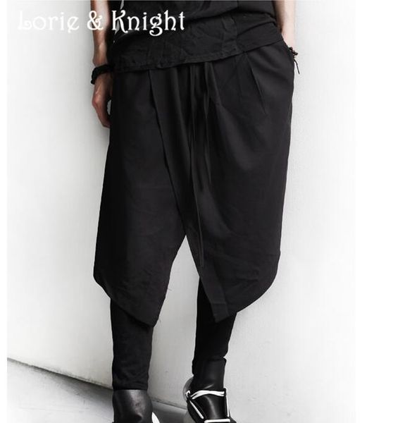 

japanese harajuku style street fashion gothic punk skirt pants hip hop dancers men's, Black