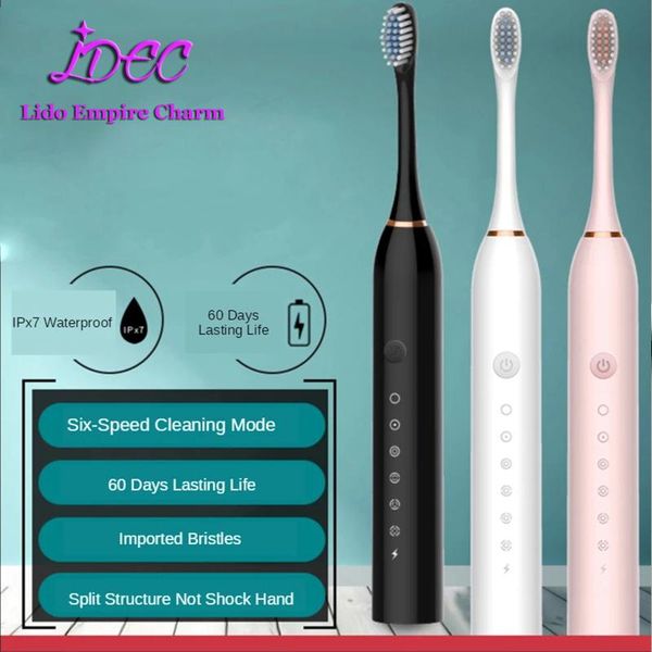 

sonic electric toothbrush ultrasonic automatic usb rechargeable ipx7 waterproof tooth brush head holder smart