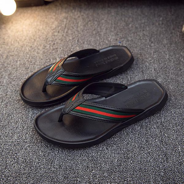 

slippers summer 2021 men's simple three-bar comfortable breathable non-slip beach special price, Black