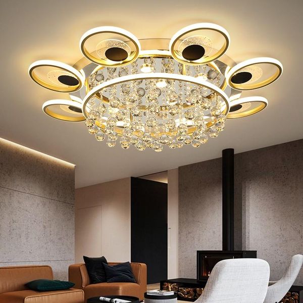 

ceiling lights postmodern high-end atmosphere dining room living lamp creative bedroom lamps fashion round decorative crystal