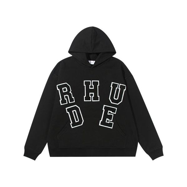

men's hoodies & sweatshirts high street brand letter design oversized hoodie women's sweatshirt y2k hooded clothing, Black