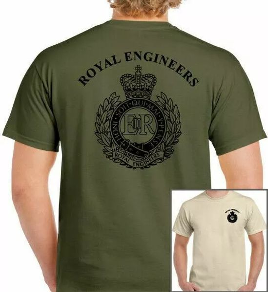 

Royal engineers the sappers t shirt re-British Army Forces ta armies, White;black
