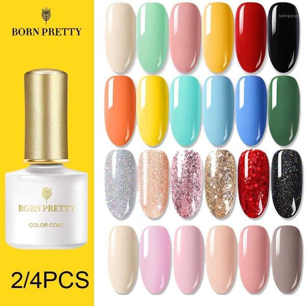 

pretty 2 /4 bottles gel nail polish set soak off uv color art varnish kit1, Red;pink