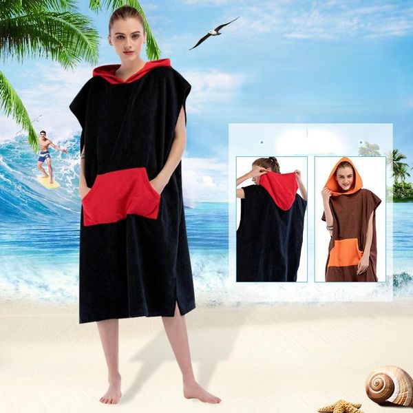 Costumi da bagno 2021 Vendite elevate Surf Diving Mantello da spiaggia Accappatoio Asciugamano da bagno Fasciatoio in spugna con cappuccio