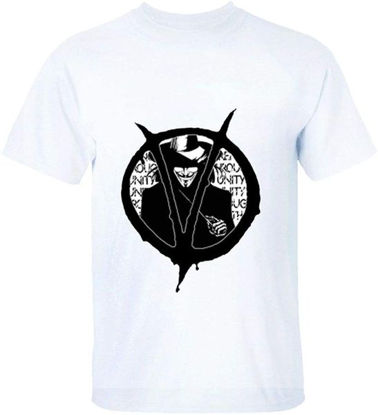 

men's t-shirts aahmed v for vendetta tshirt mens, White;black