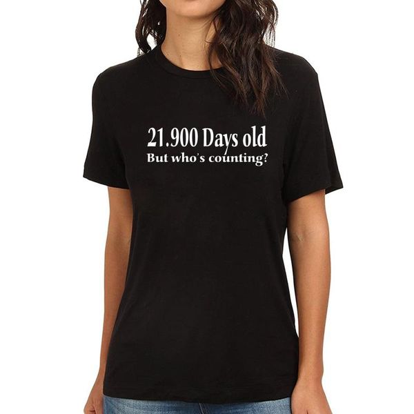 

women's t-shirt lyprerazy 60th birthday 21900 days old funny printed, White