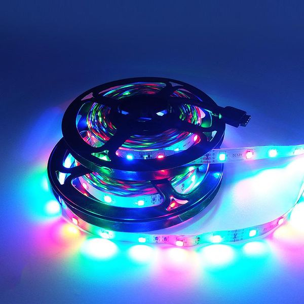 

strips 5m rgb 300led strip light 60leds/m smd 2835 white warm red blue led 12v flexible tape rope + adapter