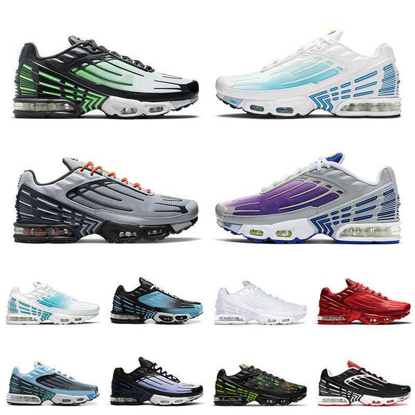 

authentic 2021 arrival plus tn 3 tuned running shoes triple black all white laser blue green aqua mens women trainers sneakers sports 36-45