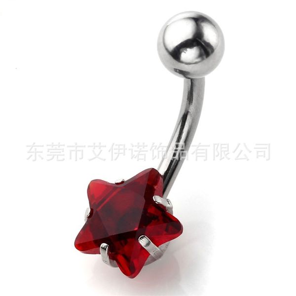 

single head five pointed star navel ring zircon navel ring jewelry piercing human body jewelry