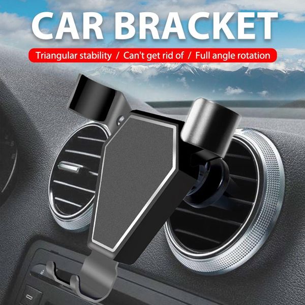 

automatic gravity bracket car air outlet mobile phone holder metal navigator rotating accessories portable fashion universa cell mounts & ho