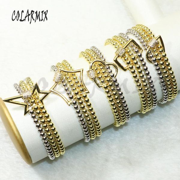 

charm bracelets 4pcs mix kinds of 3 beaded bracelet fashion jewelry for women accessories gift 50659, Golden;silver