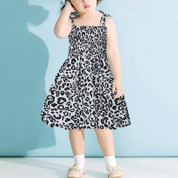 

girl's dresses 2021 toddler baby girls summer dress sleeveless strap beach casual clothes children boutique clothing 12m-6y, Red;yellow