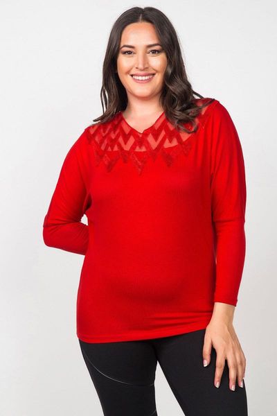 

women's red tulle chevron patterned plus size blouse blouses & shirts, White