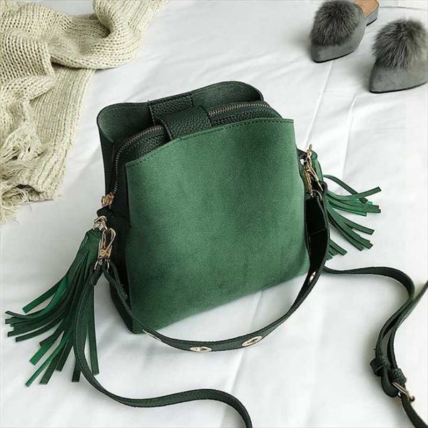 

evening bags women shoulder vintage tassel bucket retro simple crossbody bag totes