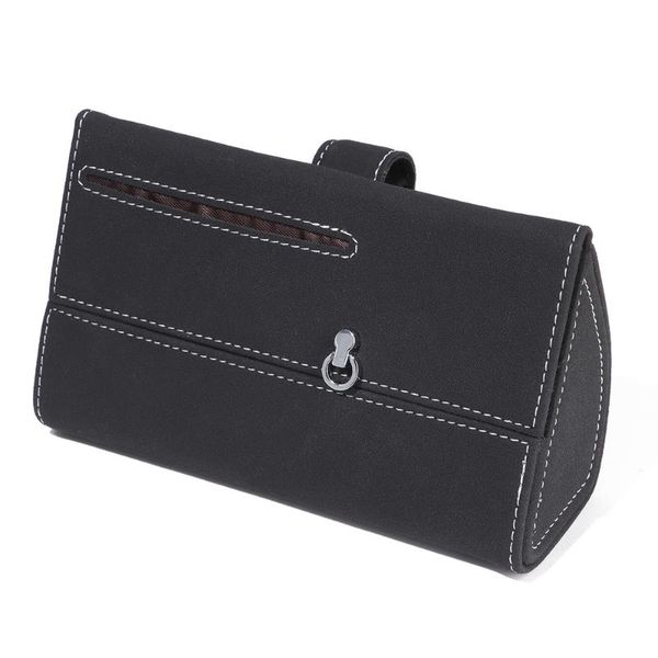

other interior accessories universal glasses holder for car sun visor with ticket card clip leather sunglasses storage case auto
