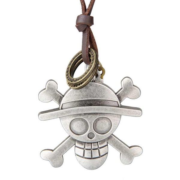 

cute woman jewelry statement necklaces pendants leather rope collares mujer choker colar alloy skull necklace men gargantilha pendant, Silver