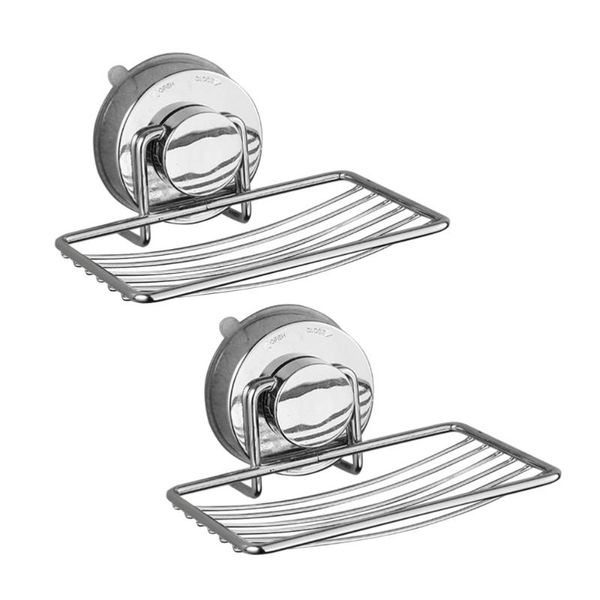 

suction cup bathroom soap dish holder container box stainless steel rack for kitchen dishes