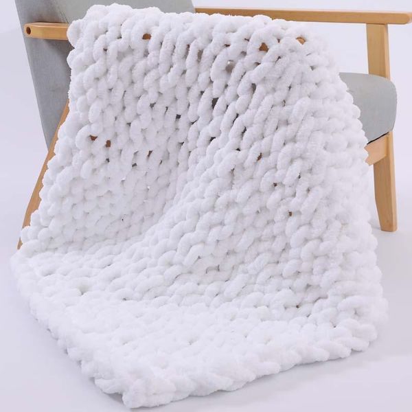 

knit woven chenille blanket bed sofa rest covering plaid braided children infant wraps swaddle outdoor hiking comforter quilt blankets