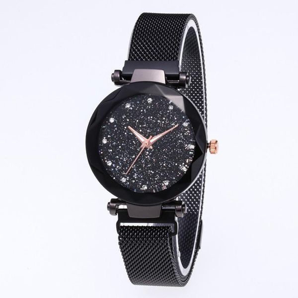 

wristwatches fashion trends diamond starry sky clock luxury watch female stainless steel quartz zegarek damski 719, Slivery;brown