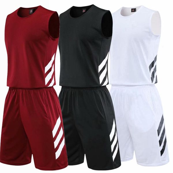 

gym clothing mens sport training uniforms team jersey suit sportwear custom printing made men women basketball jerseys shorts set, White;black