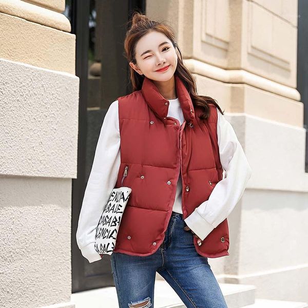 

women's vests brieuces women winter warm vest thick slim two sides wear female autumn jackets waistcoat velvet woman, Black;white