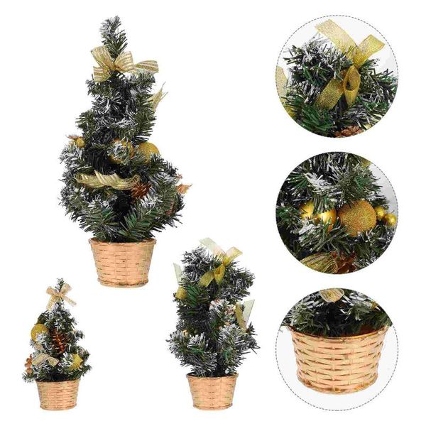 

christmas decorations 3pcs mini tree model decorative desktop