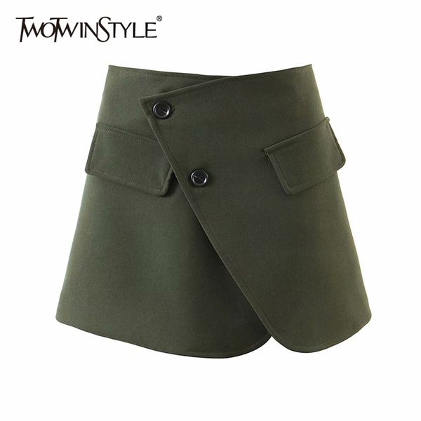 

corduroy large size skirt for women high waist asymmetrical casual solid skirts female fashion clothing 210521, Black