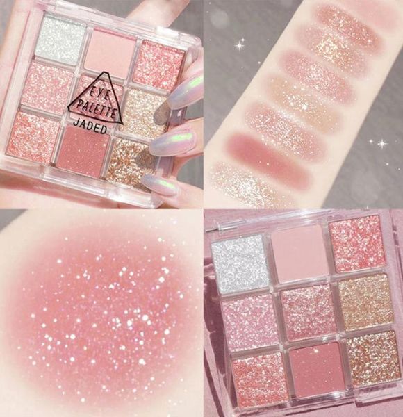 

colors shimmer eyeshadow palette eye makeup waterproof glitter pearly matte earth color shadow long-lasting tslm2