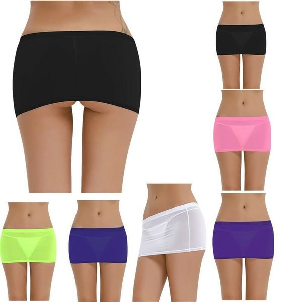 

womens ultra-thin sheer lingerie summer elastic low waist wrapped hip skirts erotic club party super mini bodycon skirt, Black;white