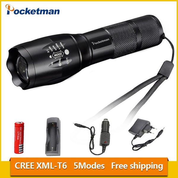 

xm-l t6 led tactical 3800lm aluminum light zoomable torch lamp for 18650 or 3* z85 flashlights torches