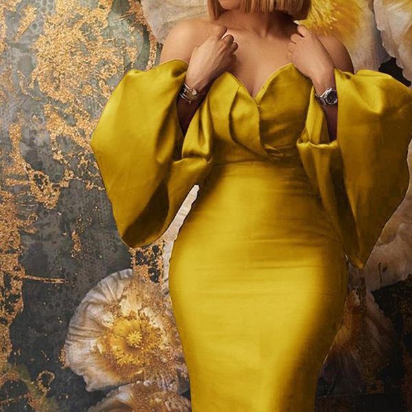 

women dress stylish spring fashion african oversized tube strapless lantern long sleeve evening party dresses, Black;gray