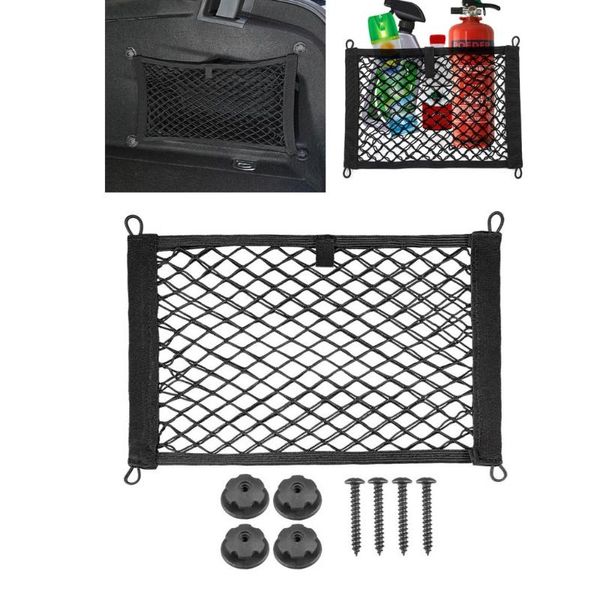 

car organizer auto double-layer cargo net black orgainzer practical storage mesh