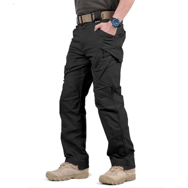 

city tactical cargo pants men combat swat army military many pockets stretch flexible man casual trousers men's, Black